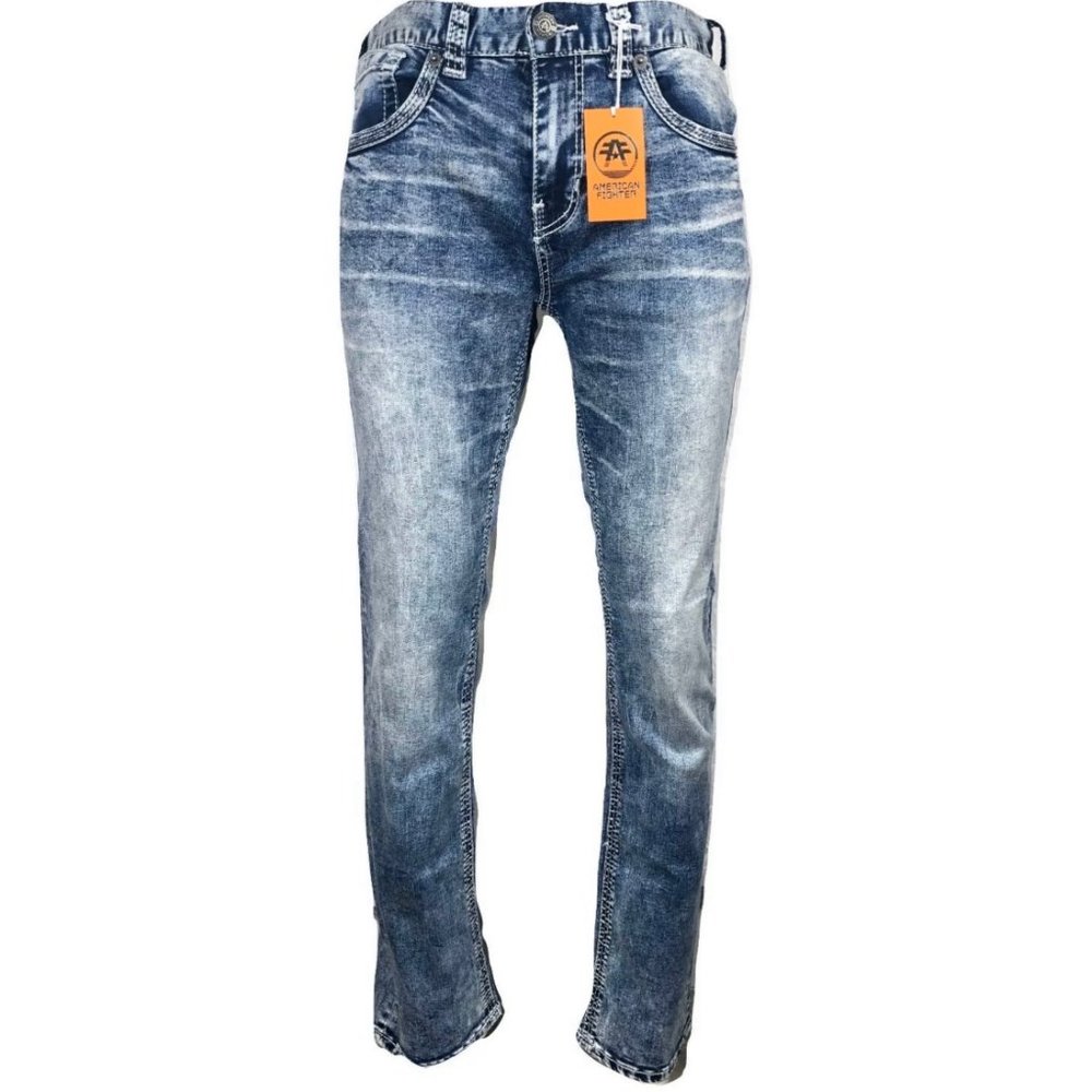AMERICAN FIGHTER Men Denim Jeans LEGEND REVEL BRON - Picture 4 of 12